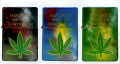 NATURE'S WAY MARIJUANA LEAF FLIP TOP OIL LIGHTER (Sold by the piece or  dozen)
