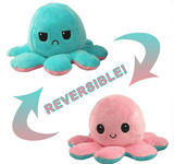 TWO TONE PLUSH SOLID COLOR REVERSIBLE MOOD PLUSH OCTOPUS (sold by the piece)