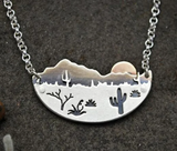 DESERT SCENE METAL NECKLACE (Sold by the piece)