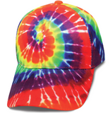 TIE DYE ADJUSTABLE  BASEBALL CAP (sold by the piece)
