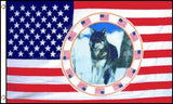 USA SINGLE WOLF CIRCLE 3' X 5' FLAG (Sold by the piece)