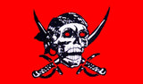 CRIMSON w SWORDS PIRATE 3' X 5' FLAG (Sold by the piece) -* CLOSEOUT NOW ONLY $2.95 EA