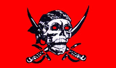 CRIMSON w SWORDS PIRATE 3' X 5' FLAG (Sold by the piece) -* CLOSEOUT NOW ONLY $2.95 EA