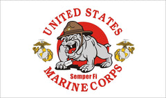 UNITED STATES USMC MARINES BULLDOG MASCOT military 3 X 5 FLAG ( sold by the piece )