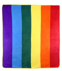 RAINBOW PRIDE LARGE 50X60 IN PLUSH THROW BLANKET ( sold by the piece )