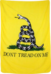 YELLOW GADESDEN DON'T TREAD ON ME LARGE 50X60 IN PLUSH THROW BLANKET ( sold by the piece )