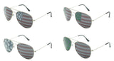 AMERICAN FLAG MARIJUANA POT LEAVES LENS AVIATOR SUNGLASSES ( sold by the dozen or piece )