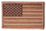 AMERICAN FLAG BROWN left arm 3 INCH EMBROIDERED PATCH ( sold by the piece )