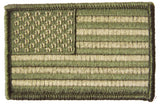 AMERICAN FLAG GREEN CAMOUFLAGE left arm 3 INCH EMBROIDERED PATCH ( sold by the piece )