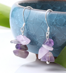 AMETHYST STONE EARRINGS (sold by the pair)
