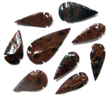 MECCA OBSIDIAN STONE LARGE 2 TO 3 INCH ARROWHEADS ( sold by the dozen OR bag of 100 pieces )