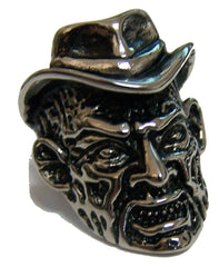 FREDDY MONSTER W HAT STAINLESS STEEL BIKER RING ( sold by the piece )