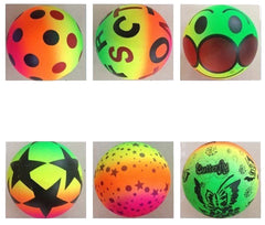 RAINBOW 9 INCH ASSORTED NOVELTY BALLS  (Sold by the dozen)