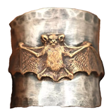 ANTIQUE STYLE FLYING BAT EMBOSSED METAL RING ( sold by the piece)