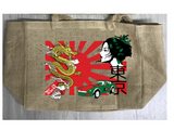 TOKYO SUN BURLAP TOTE BAG ( sold by the piece )