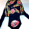 SKULL WITH ROSES BANDANA CAP (Sold by the piece) *- CLOSEOUT NOW $ 1 EA