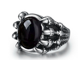 BLACK JEWEL CLAW METAL BIKER RING ( sold by the piece)