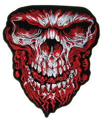 JUMBO BLOOD SKULL FACE PATCH 11 INCH (Sold by the piece)