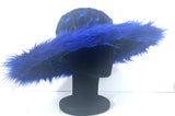 Blue FLAMING WIDE BRIM FUZZY HAT  (Sold by the dozen)