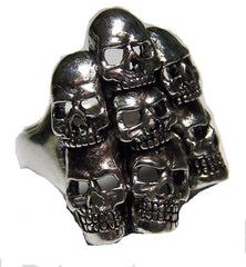 STACKED SKULLS DELUXE BIKER RING (Sold by the piece) *