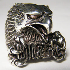 WILD AND FREE EAGLE HEAD DELUXE BIKER RING (Sold by the piece) **-  CLOSEOUT AS LOW AS $ 3.50 EA