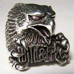 WILD AND FREE EAGLE HEAD DELUXE BIKER RING (Sold by the piece) **-  CLOSEOUT AS LOW AS $ 3.50 EA
