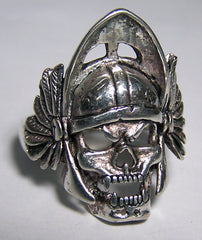 WARRIOR SKULL WITH HELMET BIKER RING (Sold by the piece)