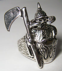 VIKING WARRIOR WITH ARMOR BIKER RING (Sold by the piece)