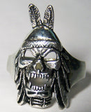 INDIAN BRAVE SCREAMING SKULL BIKER RING  (Sold by the piece) *- CLOSEOUT $ 1.25