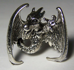 FLYING DRAGON W WINGS DELUXE BIKER RING  (Sold by the piece) ** CLOSEOUT NOW $ 3.75 EA