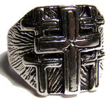 MULTIPLE CROSS DELUXE BIKER RING  (Sold by the piece)