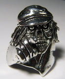 SKELETON POINTING WITH HAT BIKER RING  (Sold by the piece) *-  CLOSEOUT AS LOW AS $ 3.50 EA