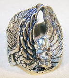 SKULL WHEEL WING BIKER RING  (Sold by the piece)