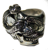 SNAKE IN SKULL BIKER RING  (Sold by the piece) *- CLOSEOUT $ 3.50 EACH
