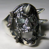 SCREAMING SKULL HEAD W SPIKES DELUXE BIKER RING (Sold by the piece)