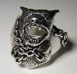 CHAINED BULL DOG BIKER RING (Sold by the piece)  _*- CLOSEOUT 3.75 EA