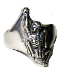 CRAWLING UP SKELETON BIKER RING  (Sold by the piece)