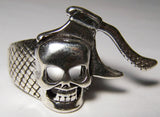 SKULL HEAD WITH HATCHET DELUXE BIKER RING (Sold by the piece) *