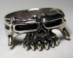HALF TRIBAL SKULL BIKER RING  (Sold by the piece) * *-  CLOSEOUT AS LOW AS $ 2.50 EA