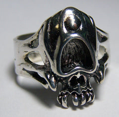 OPEN EYES SKULL HEAD BIKER RING  (Sold by the piece)  * CLOSEOUT AS LOW AS $ 3.50 EA