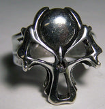 BALL HEAD SKULL DELUXE SILVER BIKER RING (Sold by the piece) *