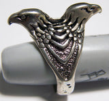 DOUBLE EAGLE HEAD BIKER RING  (Sold by the piece) **- CLOSEOUT $ 3.50 EACH