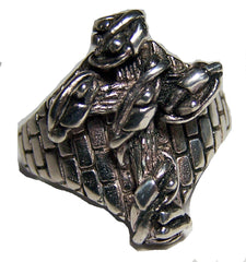 TWISTED TYED UP CROSS BIKER RING  (Sold by the piece) *-  CLOSEOUT  $ 2.95 EA