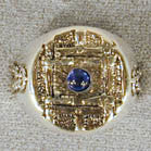 BIKER RING  CENTERED BLUE GEM (Sold by the piece) *- CLOSEOUT AS LOW AS $2.75 EA