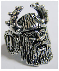 VIKING HEAD WITH HORN HAT BIKER RING (Sold by the piece)