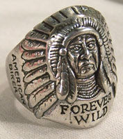 FOREVER WILD CHIEF BIKER RING (Sold by the piece)