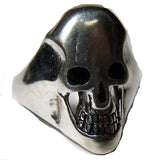 SKULL HEAD BLACK INLYED EYES BIKER RING (Sold by the piece)