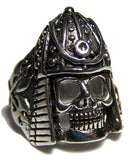 MIDIEVAL ARMORED SOLDIER SKULL BIKER RING (Sold by the piece) *