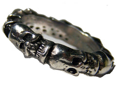 CIRCLE OF SKULL HEADS BIKER RING  (Sold by the piece) *- CLOSEOUT AS LOW AS $ 3.50 EA