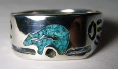 NATIVE BEAR DESIGN BIKER RING (Sold by the piece)